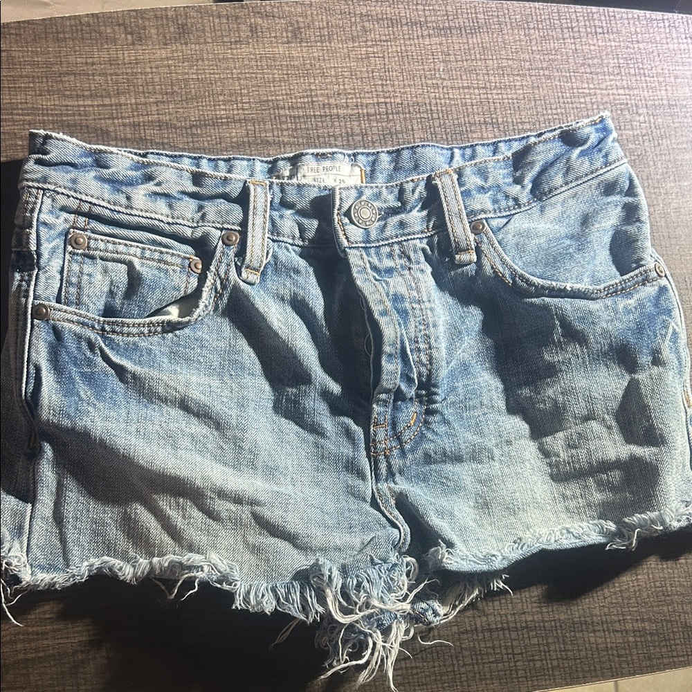 Free People Light Blue Jean Shorts